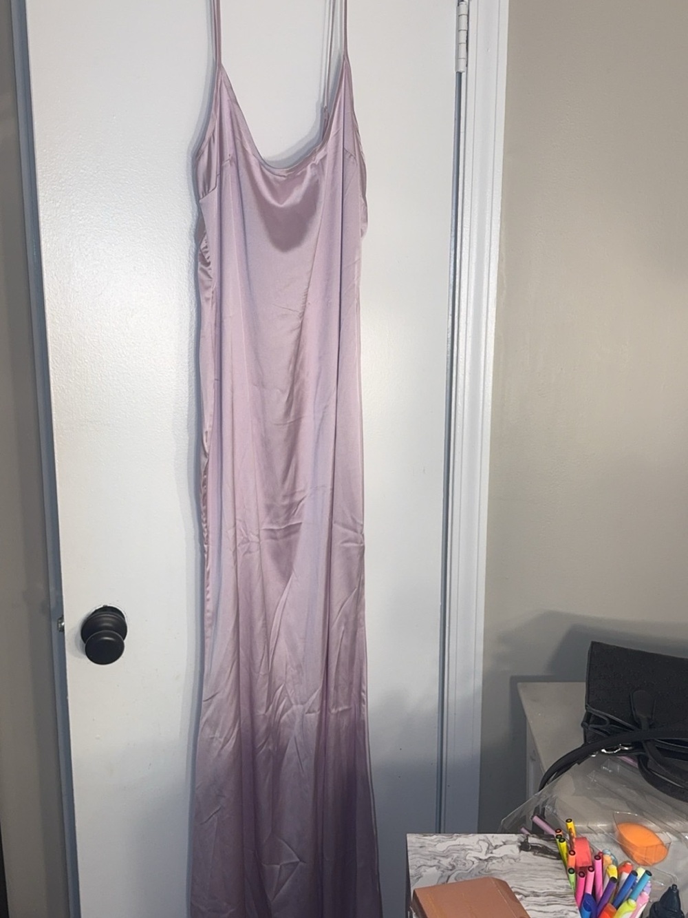 PrettyLittleThing Lilac Satin Cowl Neck Slip Dress